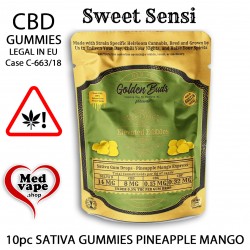 THC GUMMIES LEGAL CANNABIS CBD WEED SATIVA GUMMIES PINEAPPLE MANGO 10PC 14mg. - SWEET SENSI MEDVAPE